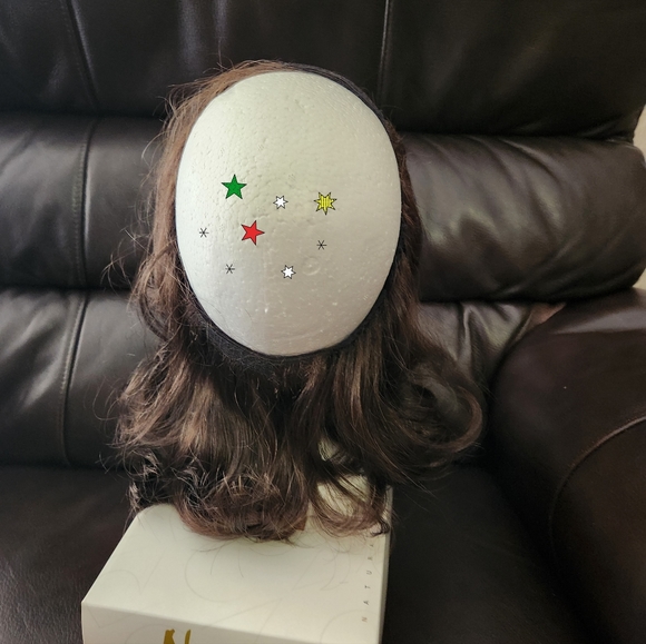 Dark Brown Halo Wig w/hat - Picture 13 of 13